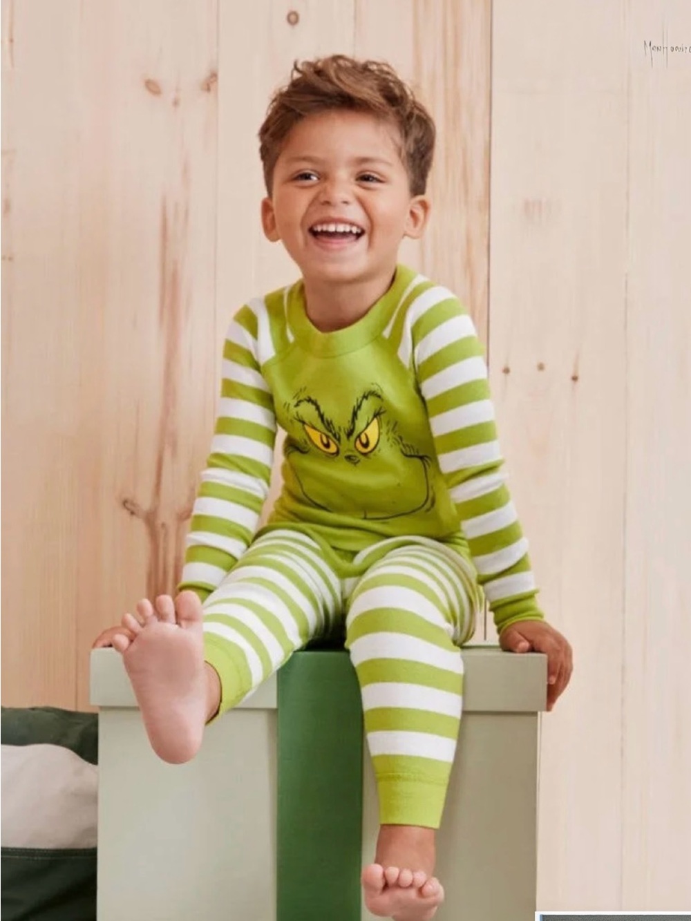 NWT Hanna Andersson GRINCH Green & White Striped Pajama Set Unisex NEW IN PKG 3T